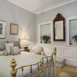 Bedroom design incorporating wainscot panelling