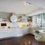 Fitted kitchen design with floating shelving