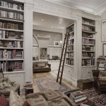 Home library fit-out with wainscot panelling