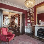 Residential library fitout with wainscot panelling