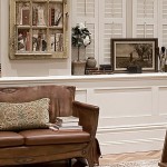 Wainscot panelling to residential library fit-out